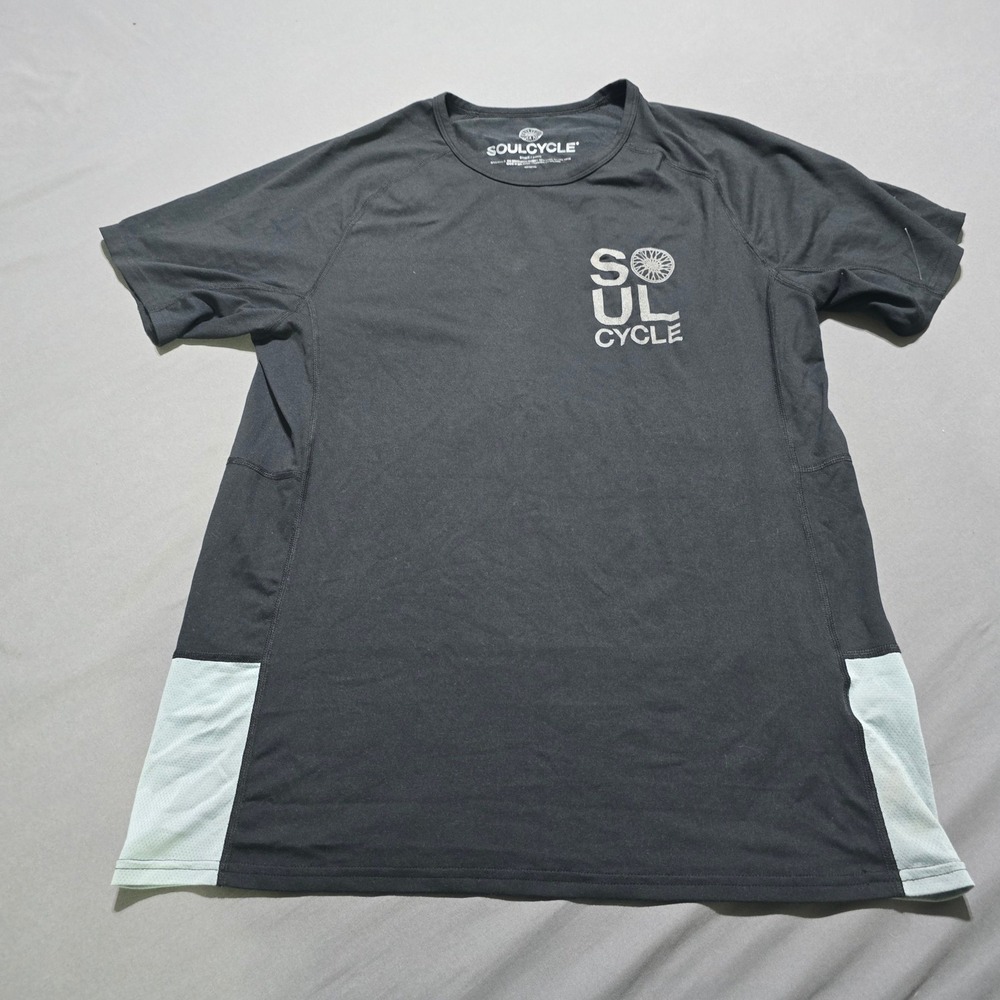 SoulCycle Performance Shirt Mens Small Black Gray Short Sleeve Graphic Tee